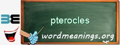 WordMeaning blackboard for pterocles